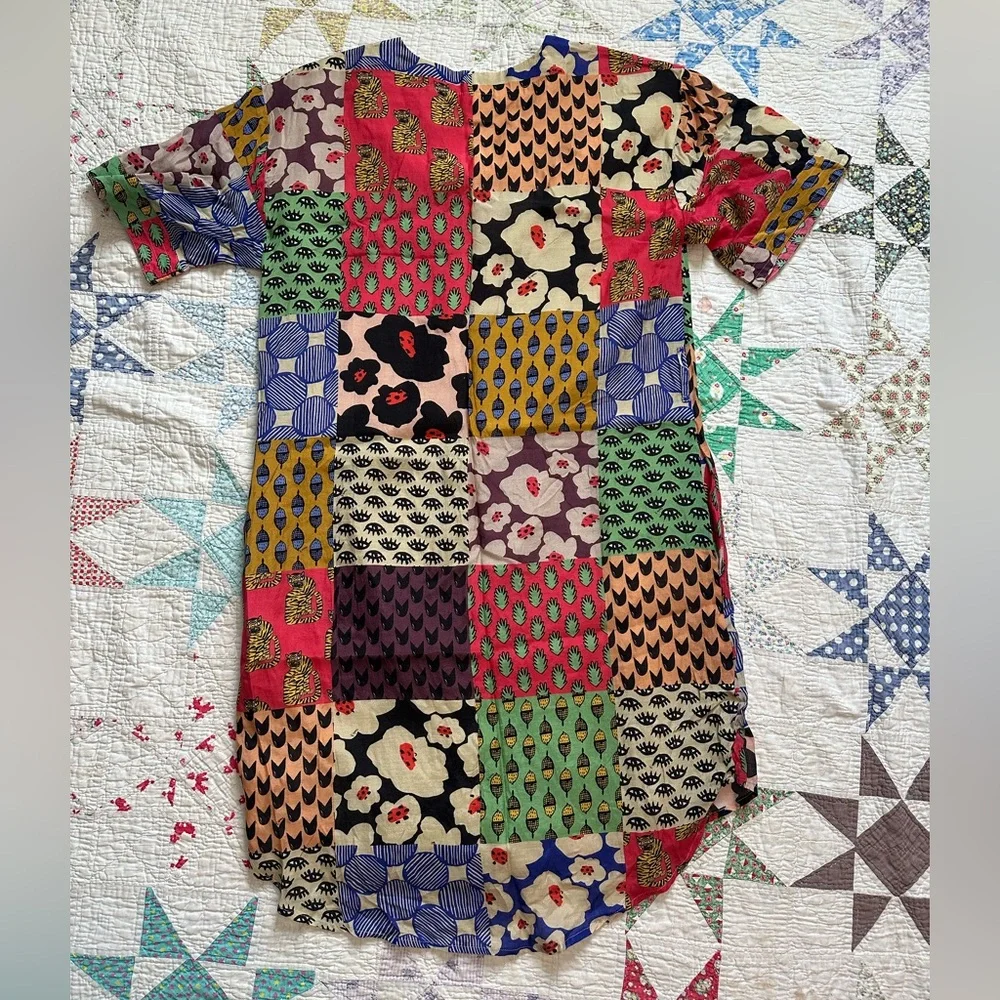 Anthropology Dhruv Kapoor Patchwork Tunic Dress Sz M - Picture 3 of 3